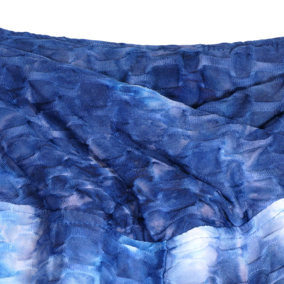 NEW Hot Kiss Blue Tie Dye Leggings Womens Small Elastic Waist Textured Fabric - Picture 4 of 9